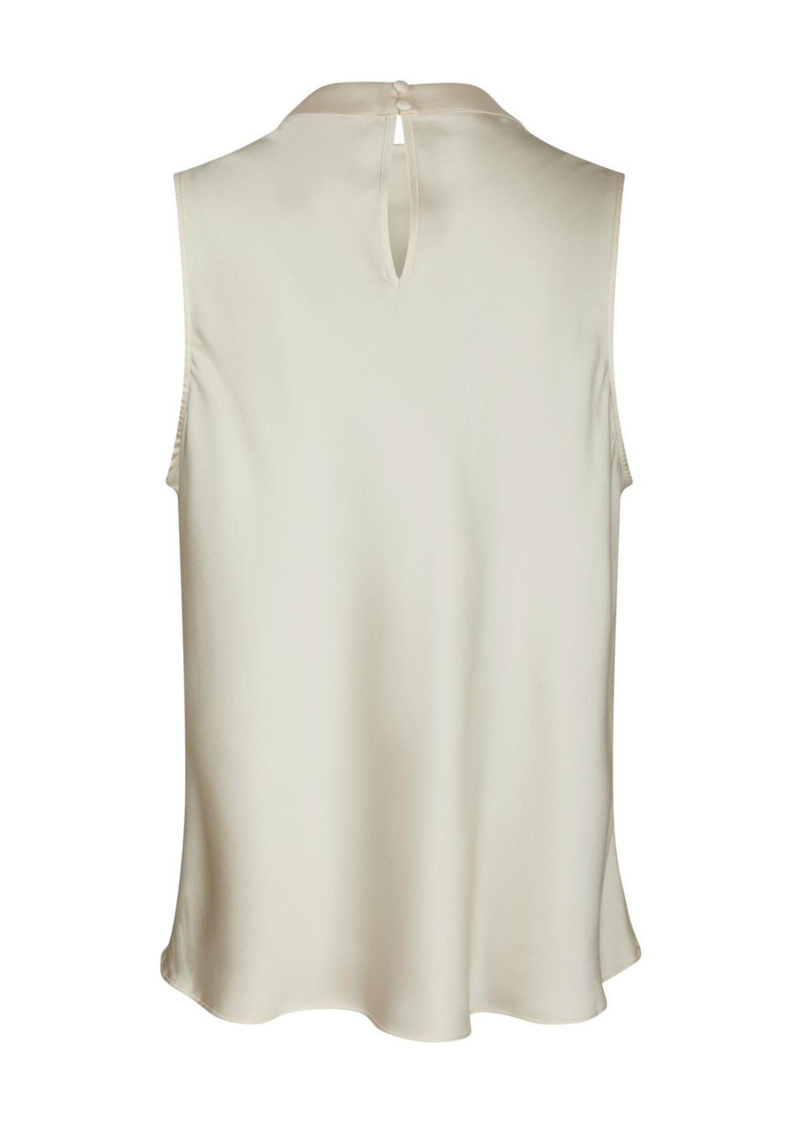 Neo Noir Neo Noir, Isola Drapy Satin Top, creme, Size: