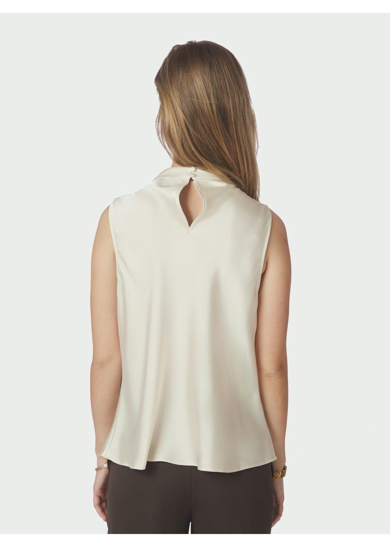 Neo Noir Neo Noir, Isola Drapy Satin Top, creme, Size: