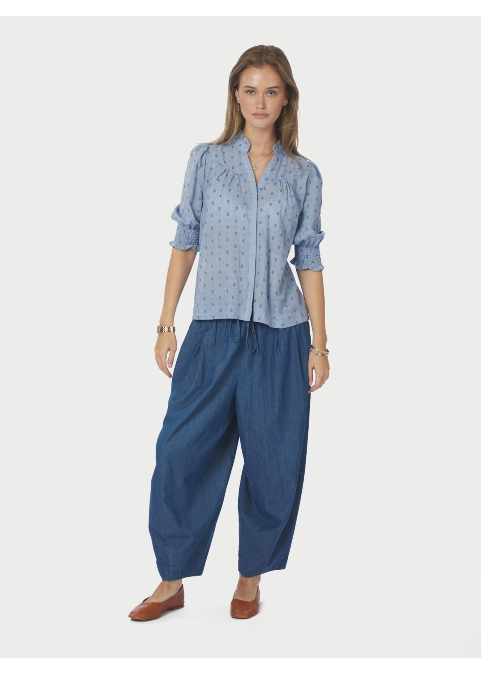 Neo Noir Neo Noir, Diana Dobby S Blouse, Light blue, Size: