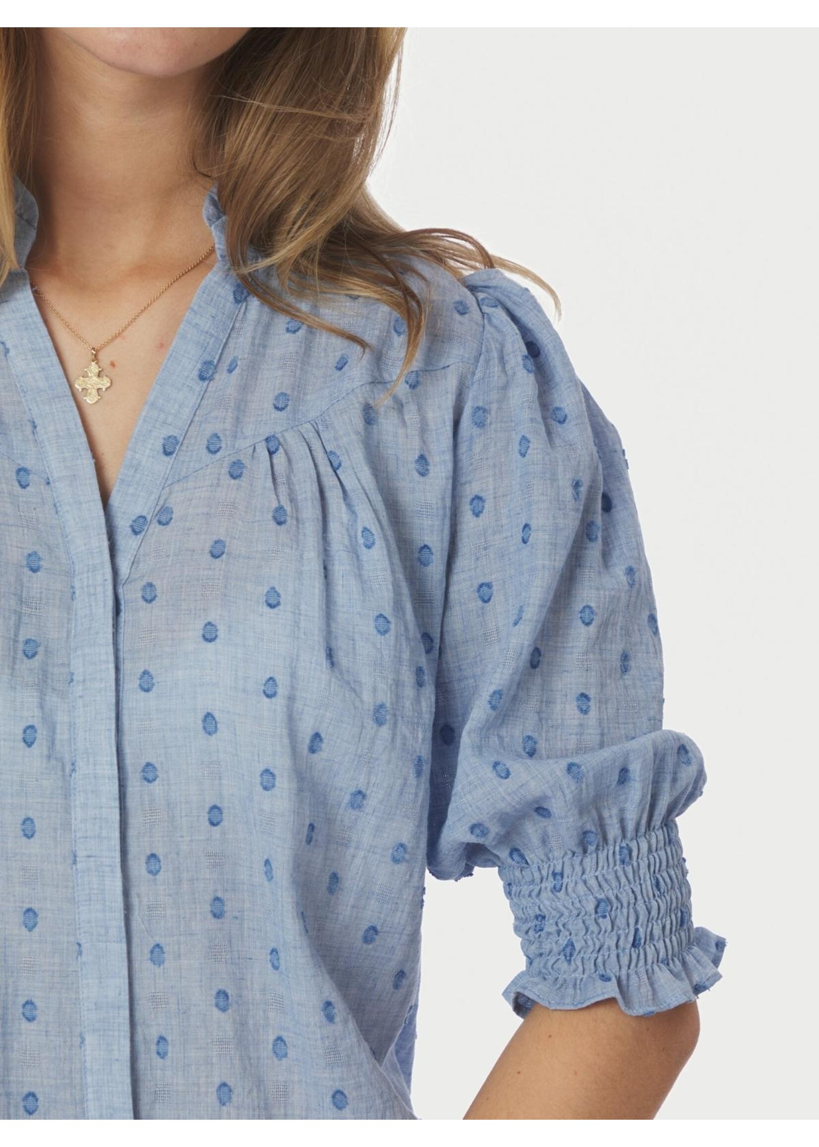 Neo Noir Neo Noir, Diana Dobby S Blouse, Light blue, Size: