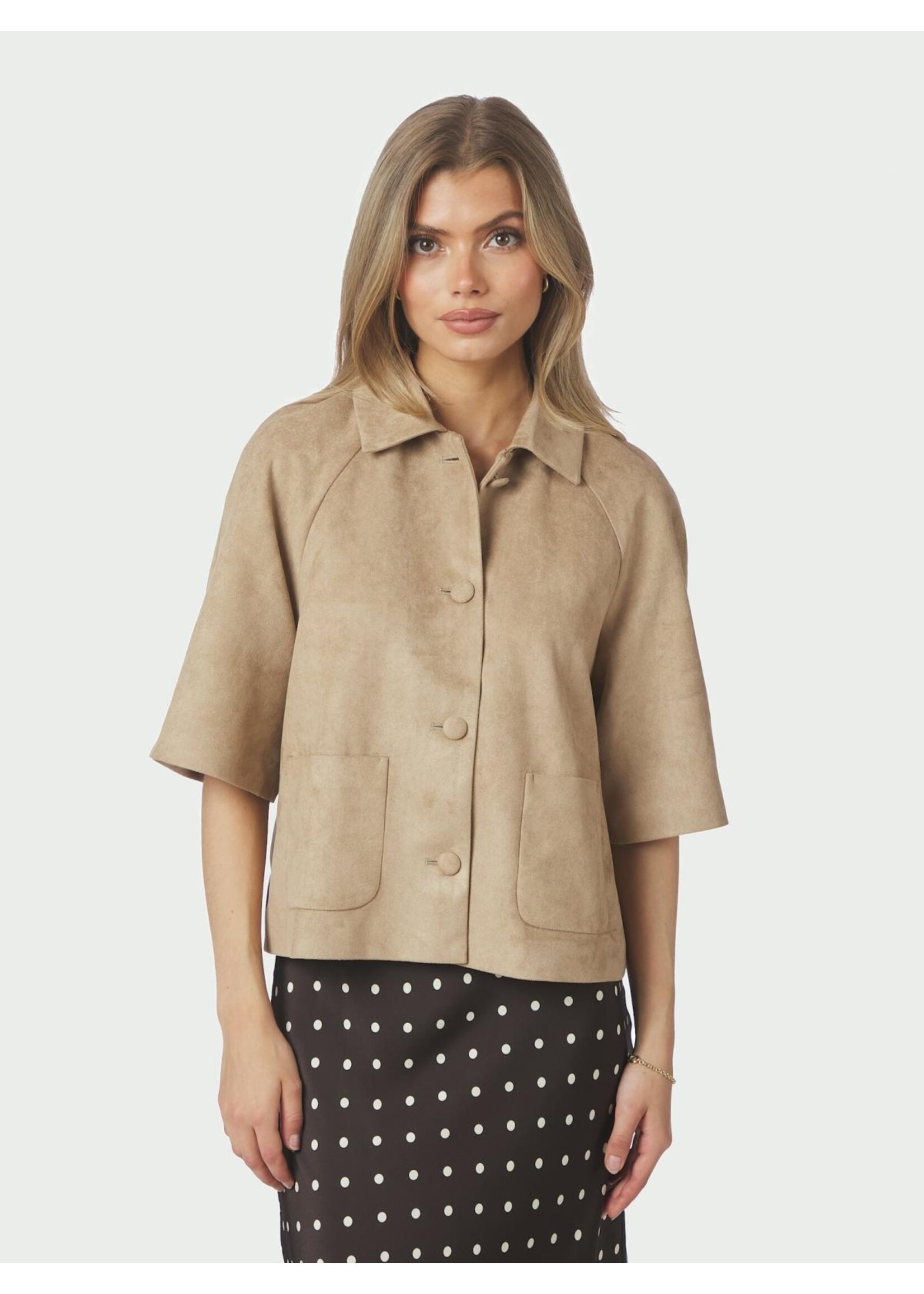 Neo Noir Neo Noir, Editta Faux Suede Jacket, Sand, Size: