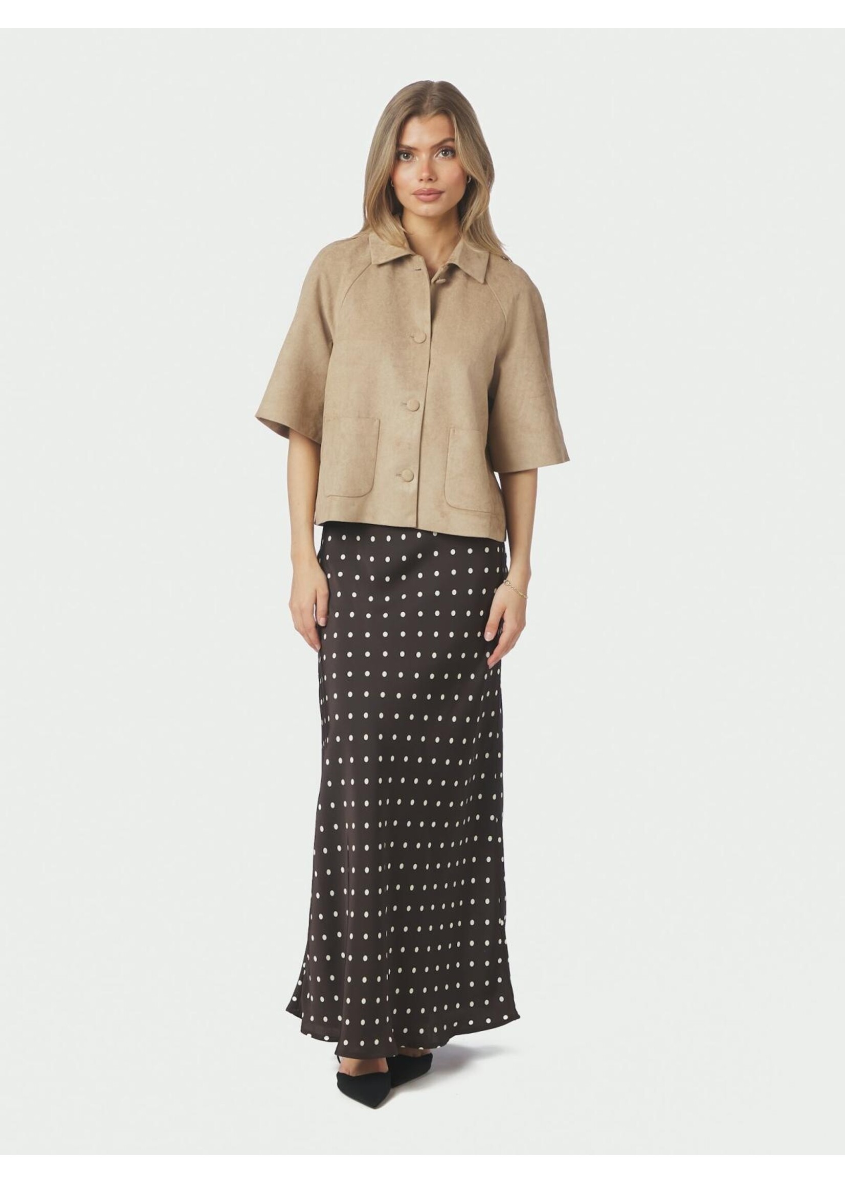 Neo Noir Neo Noir, Editta Faux Suede Jacket, Sand, Size: