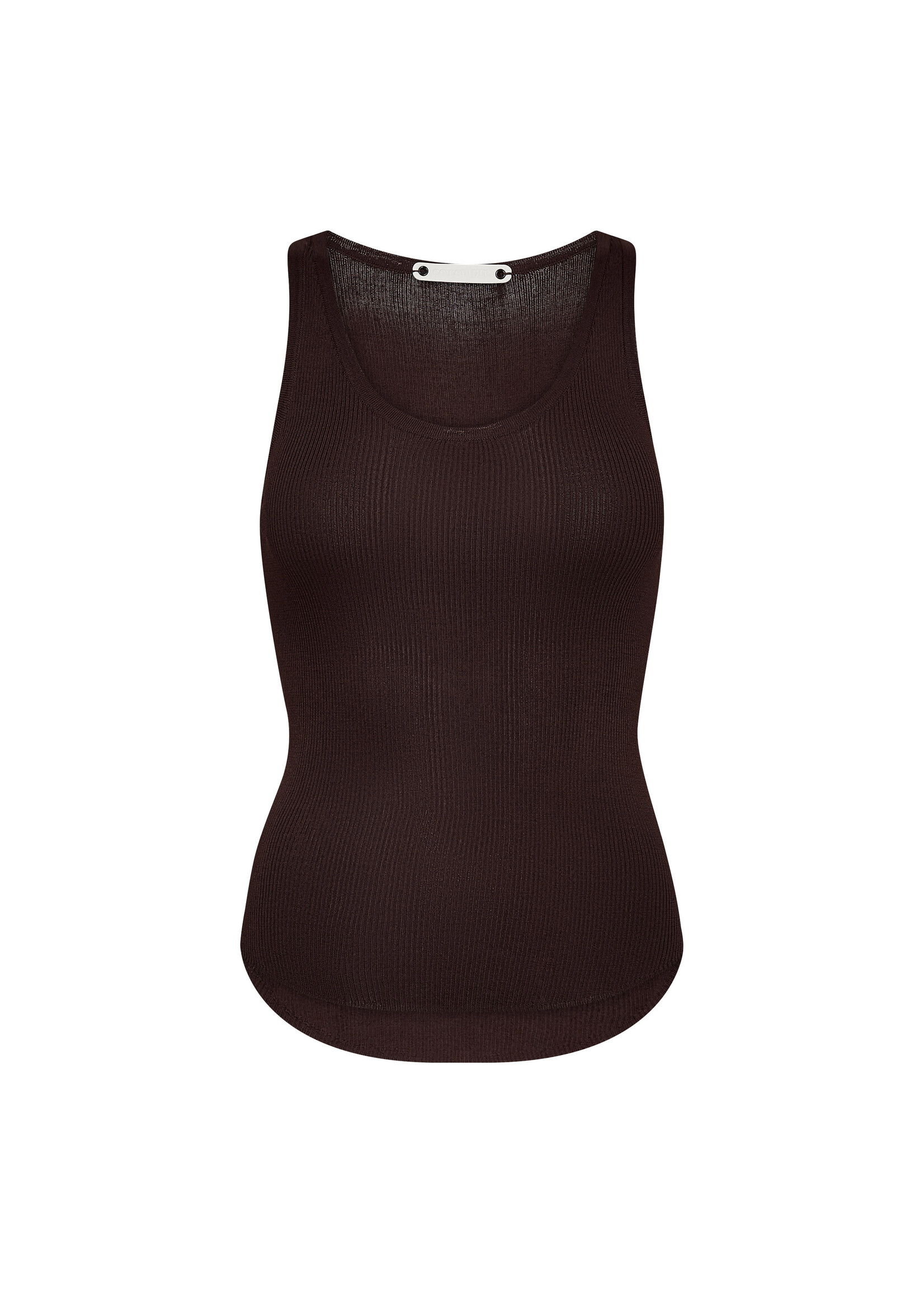 Co Couture Co'Couture, ClaireCC Rib Tank Top, Dark brown, Size: