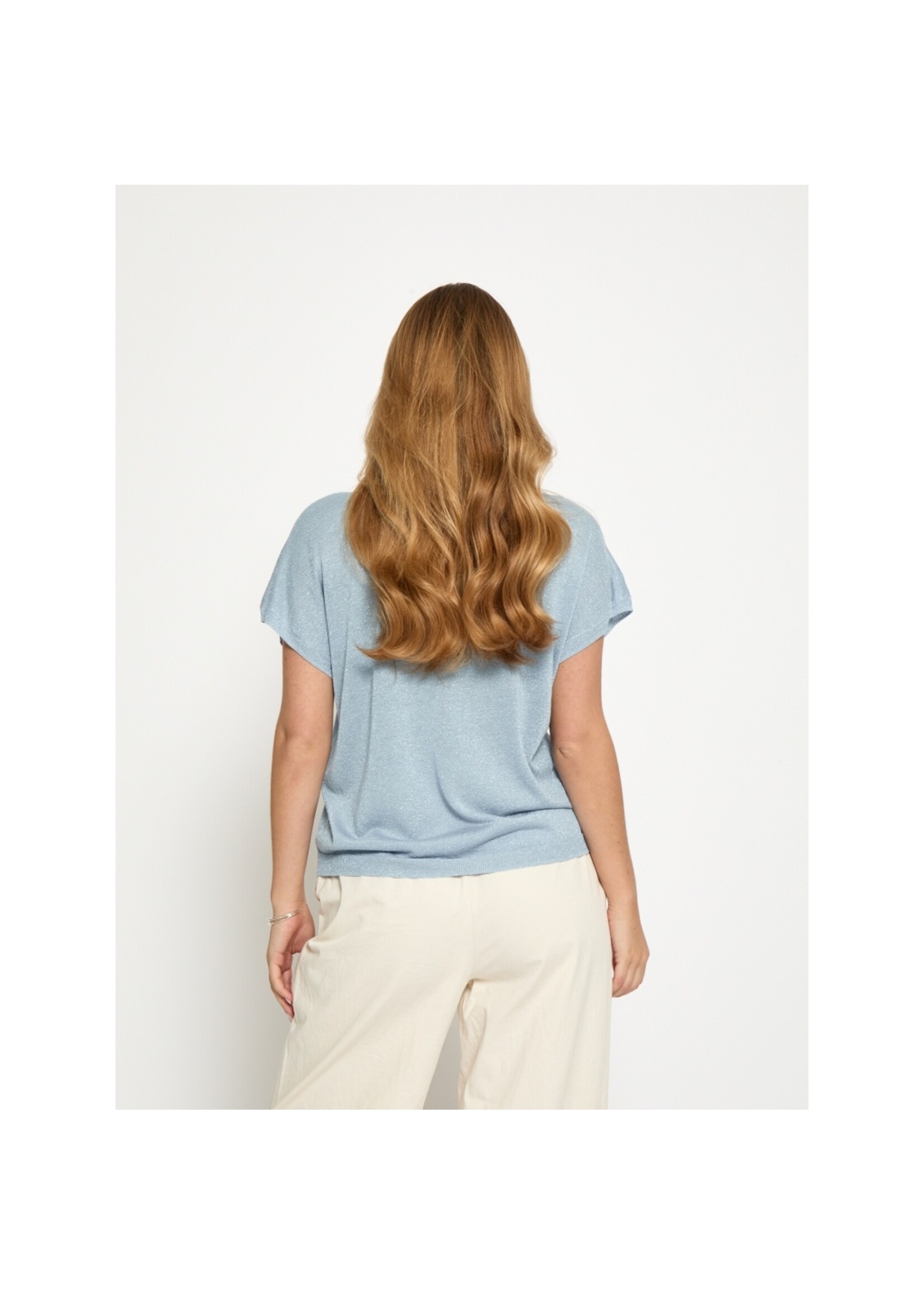 Minus Minus, MSCarlina Batsleeve Knit Tee, SKyway blue, Size:
