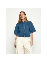 Minus Minus, MSKaddi Cropped Shirt, Blue denim, Size: