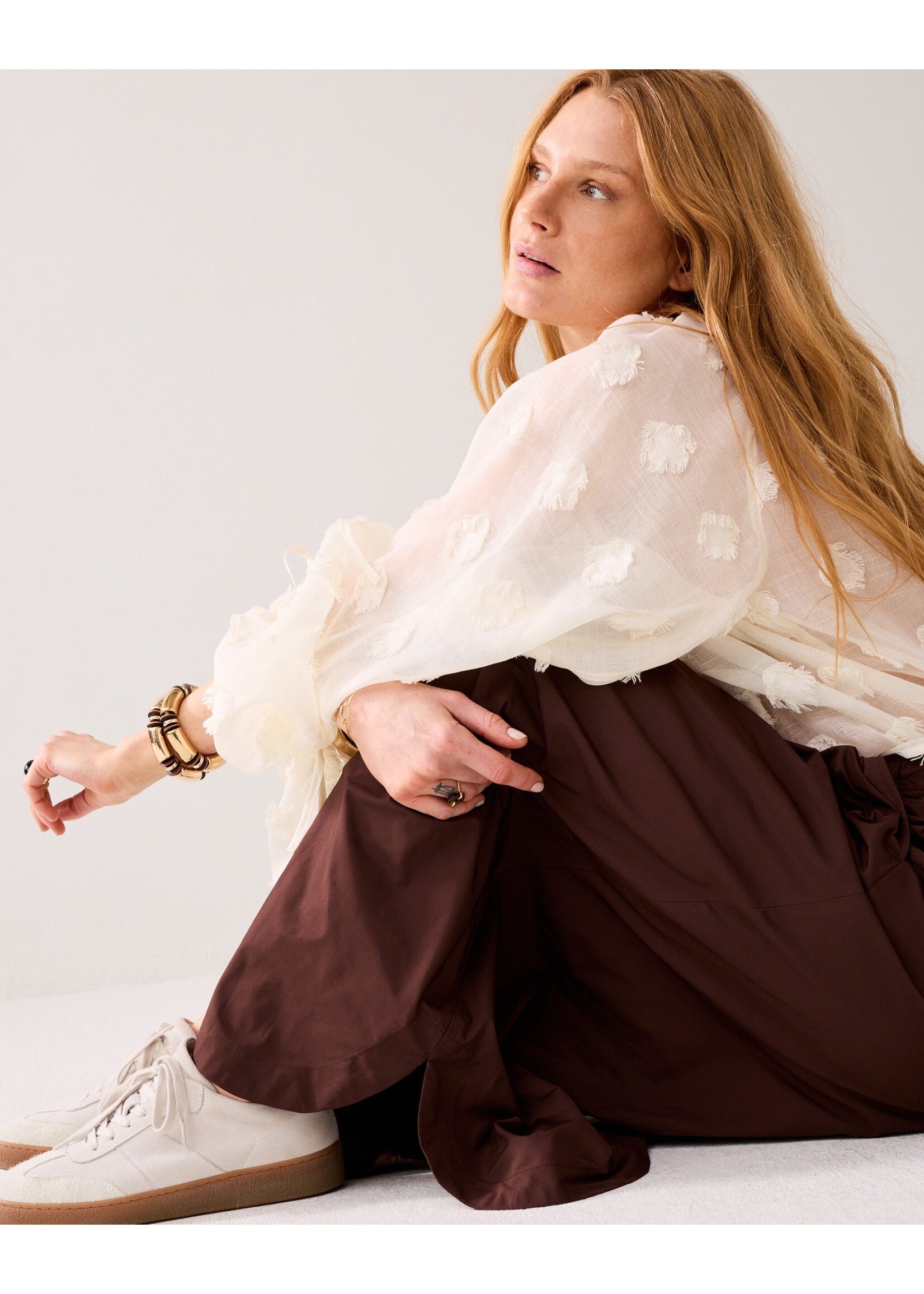 Summum Summum, Skirt Taft light, Coffee, Size: