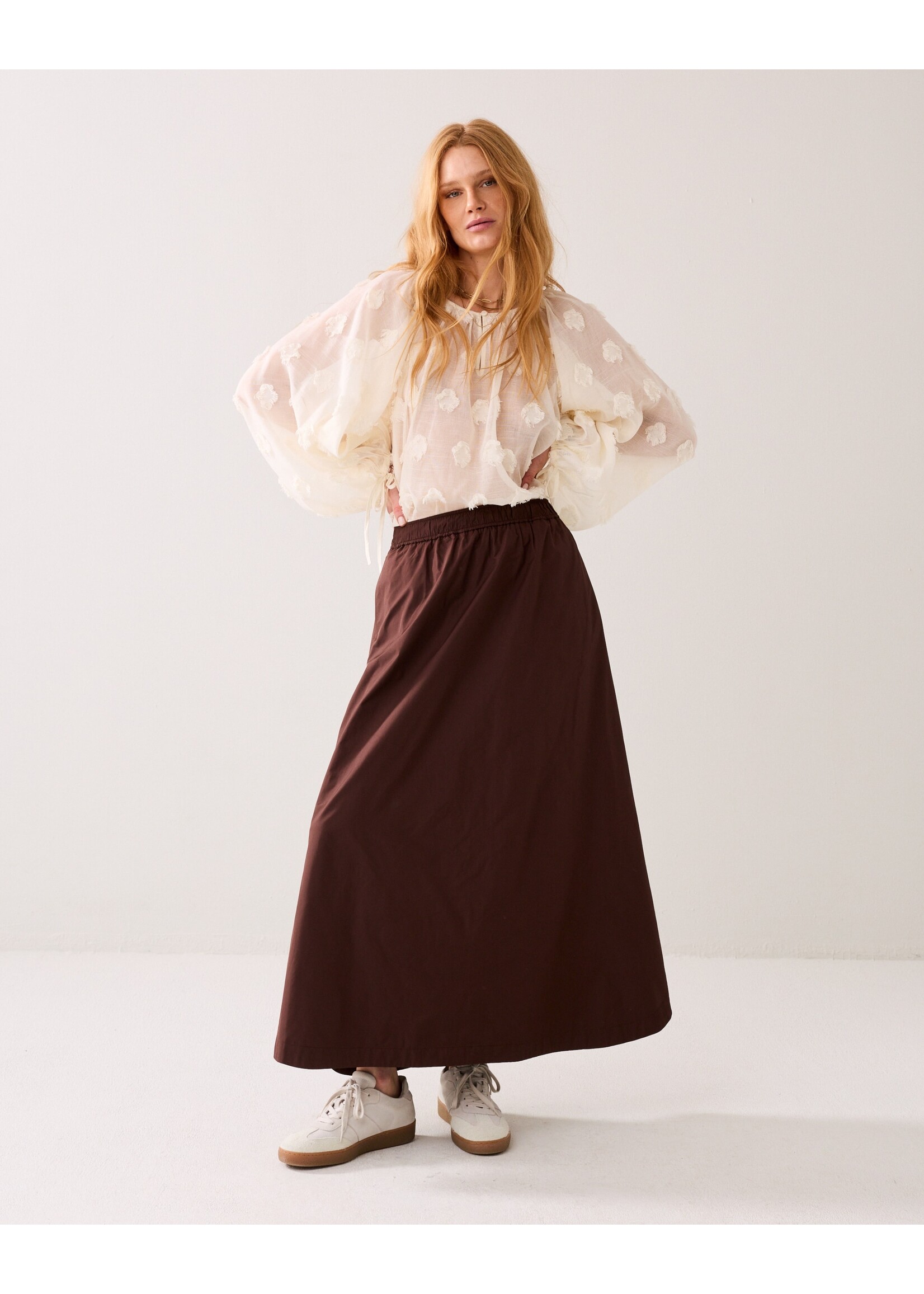 Summum Summum, Skirt Taft light, Coffee, Size: