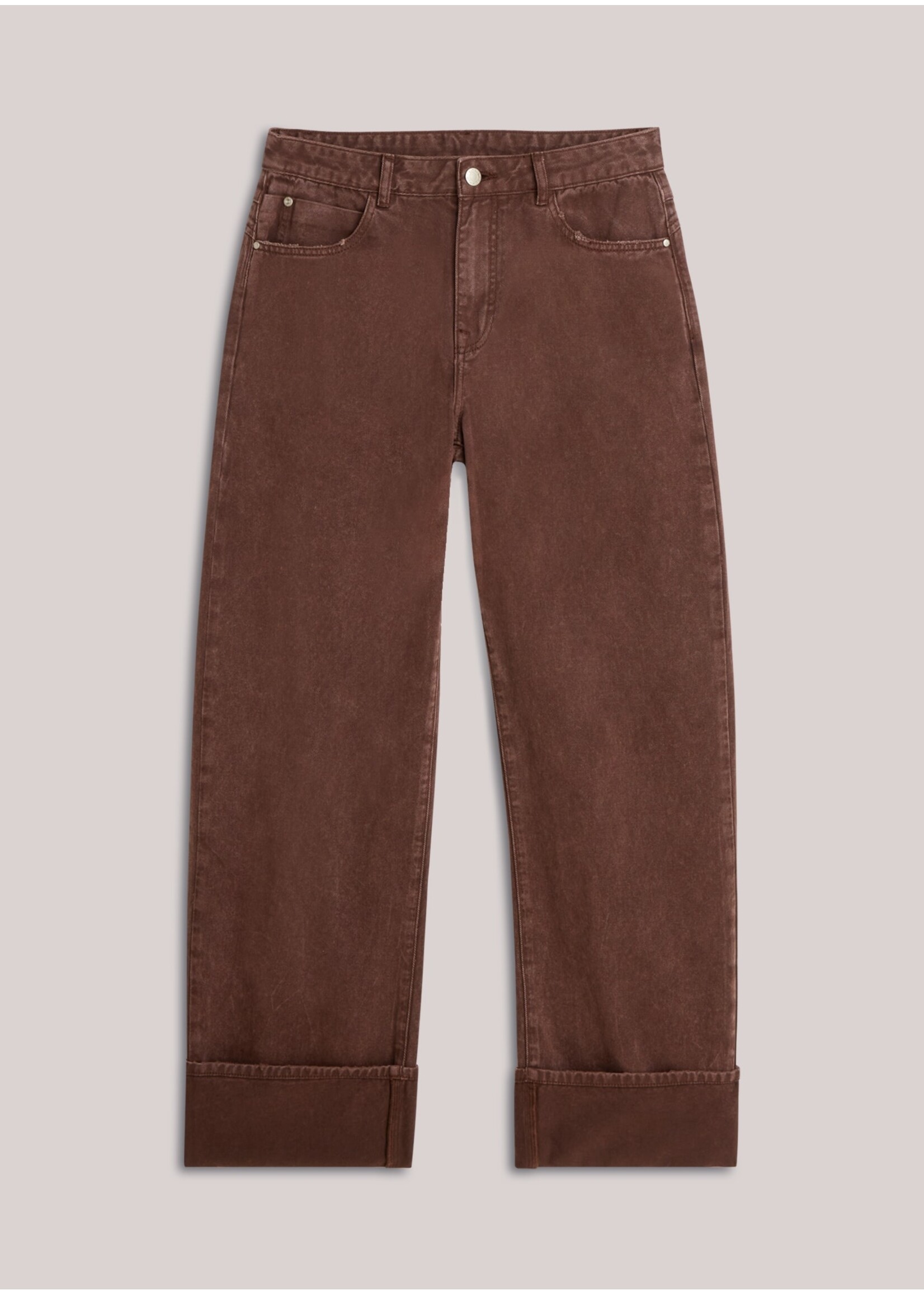 Summum Summum, Baggy loose pant Rugged cotton twill, Coffee, Size: