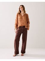 Summum Summum, Baggy loose pant Rugged cotton twill, Coffee, Size: