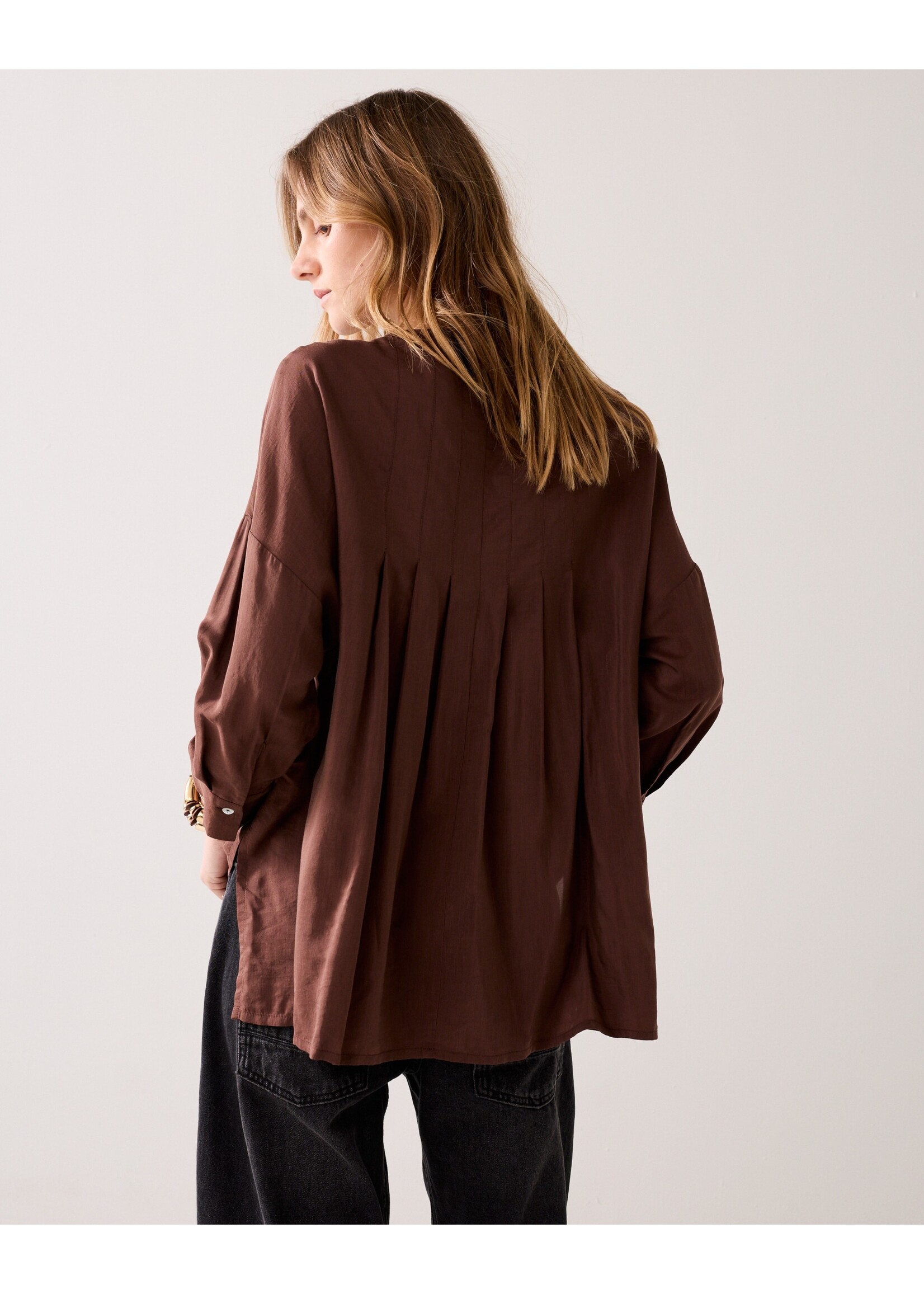 Summum Summum, Blouse Viscose cotton, Coffee, Size: