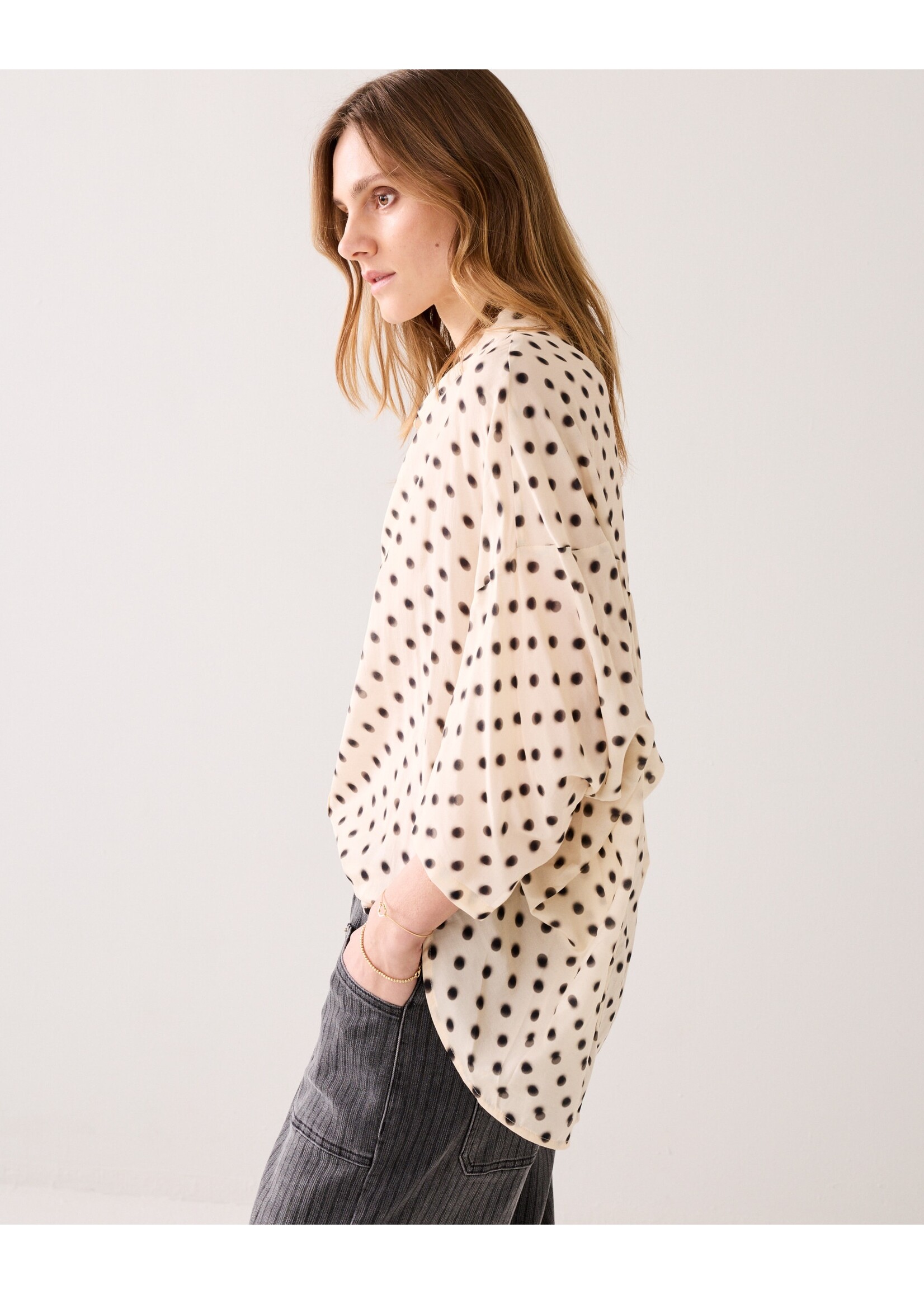 Summum Summum, Blouse Blury dots, Ivory, Size: