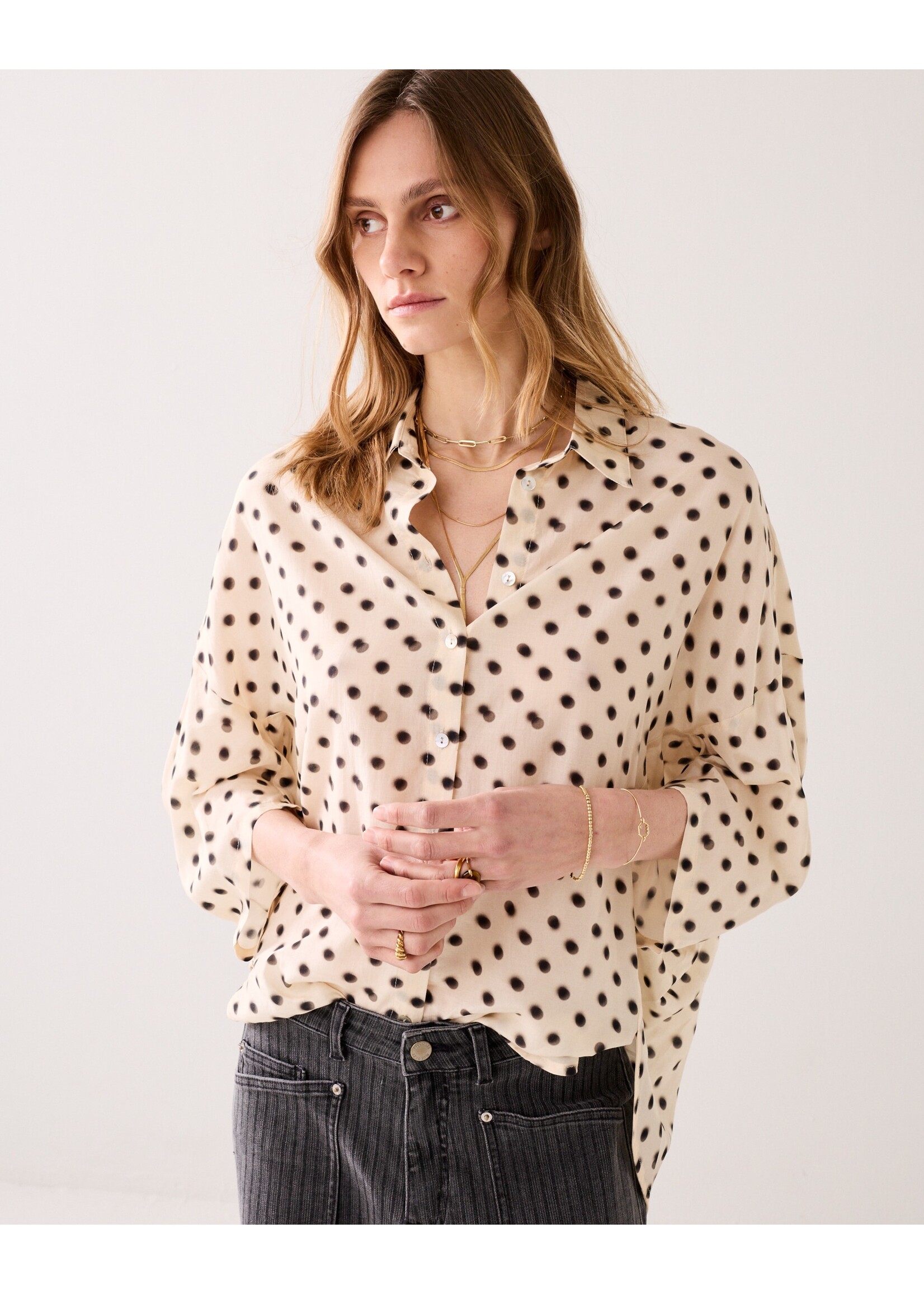 Summum Summum, Blouse Blury dots, Ivory, Size: