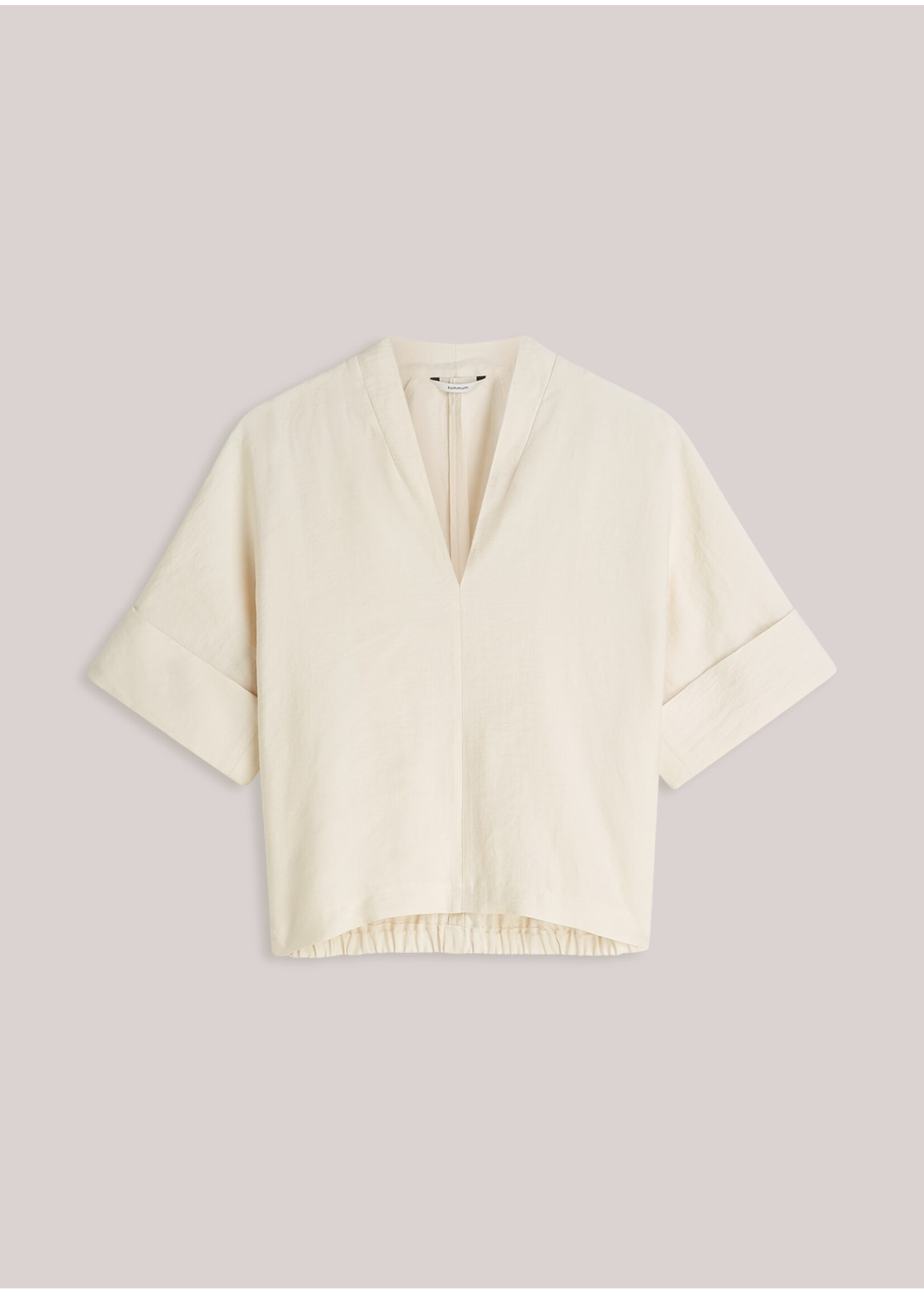 Summum Summum, Top short sleeves Modal linen blend, Ivory, Size: