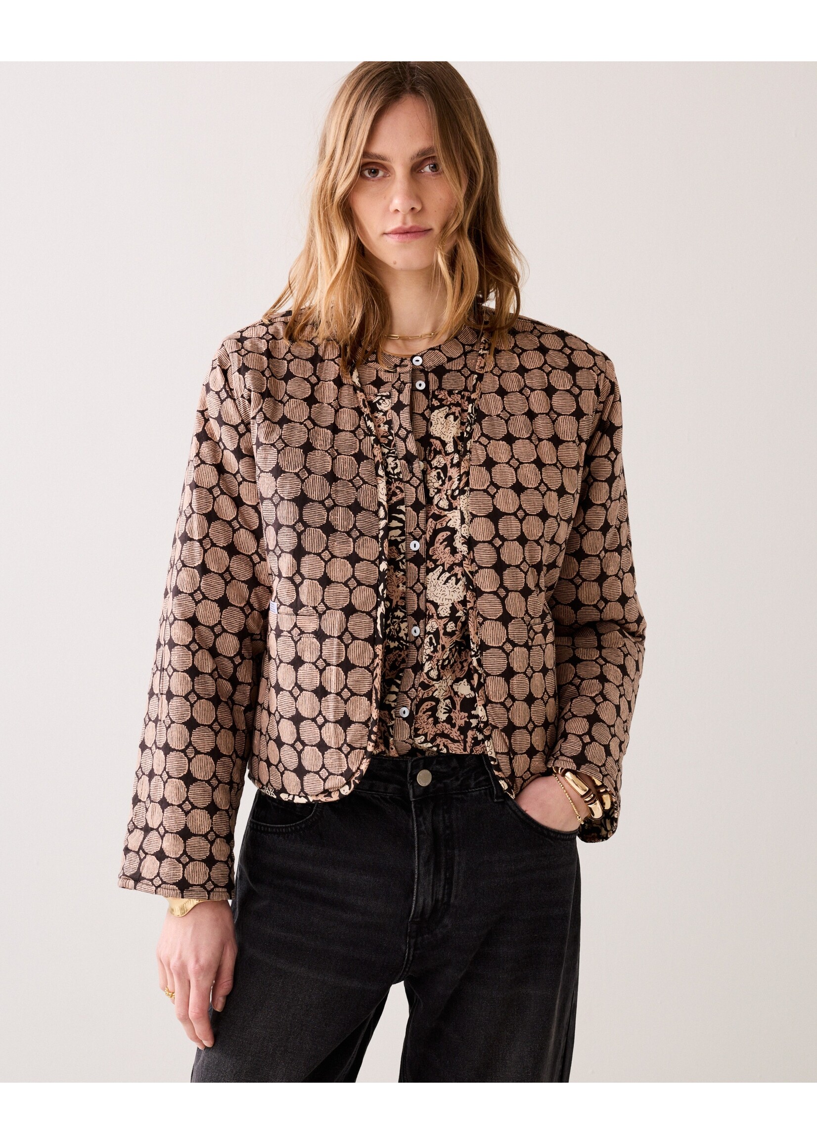 Summum Summum, Jacket Blockprint black, Size: