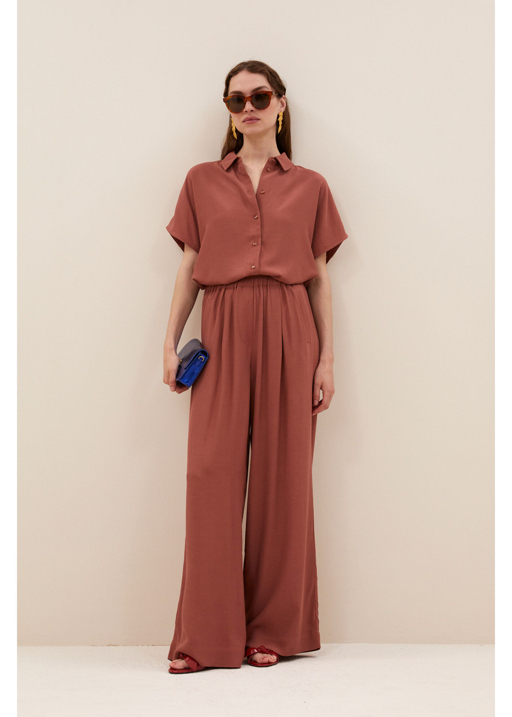 By-Bar By-Bar, barley viscose blouse, Rustic siena, Size: