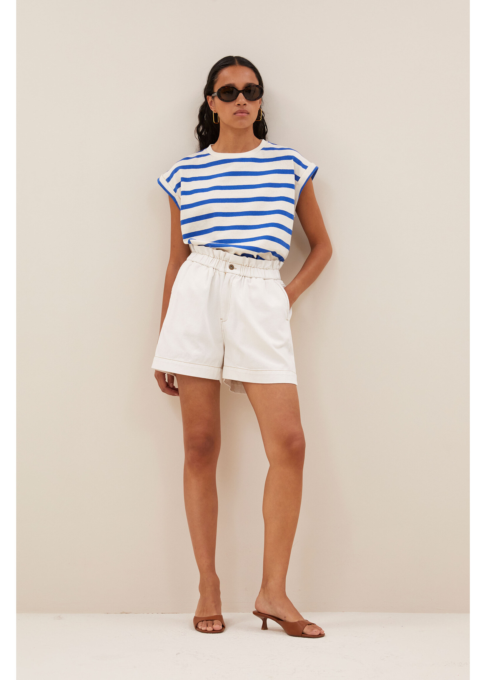 By-Bar By-Bar, Leon twill short, Cloud white, Size: