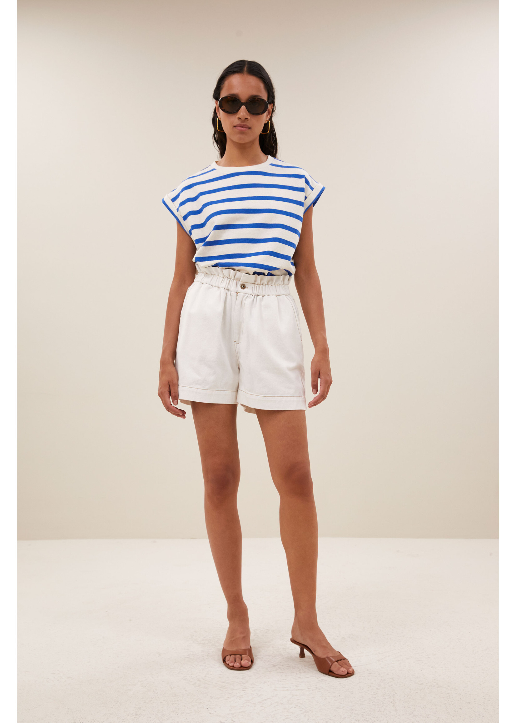 By-Bar By-Bar, Leon twill short, Cloud white, Size: