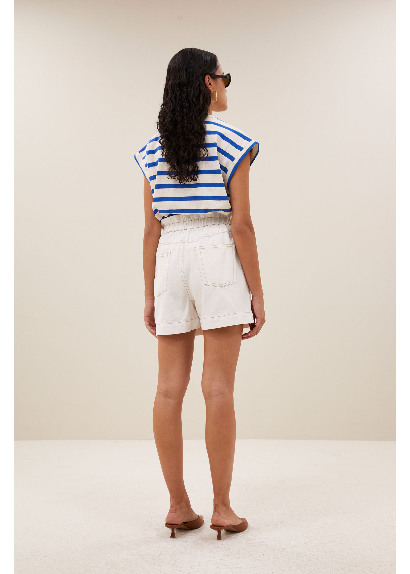 By-Bar By-Bar, Leon twill short, Cloud white, Size: