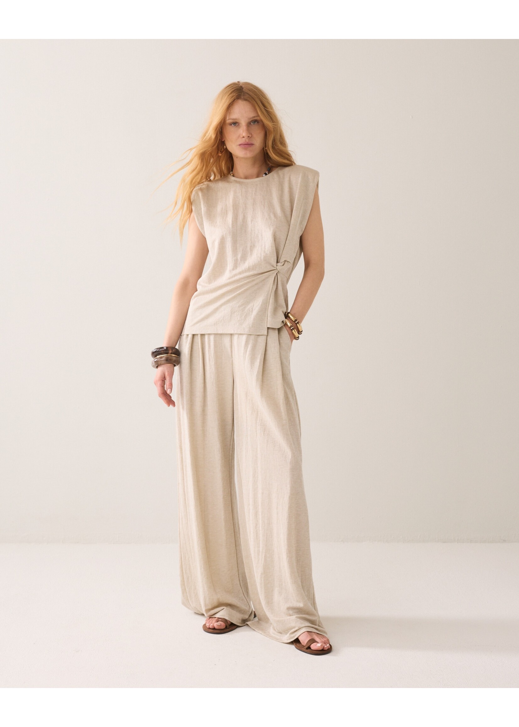 Summum Summum, Top Linen look, Pebble beige, Size: