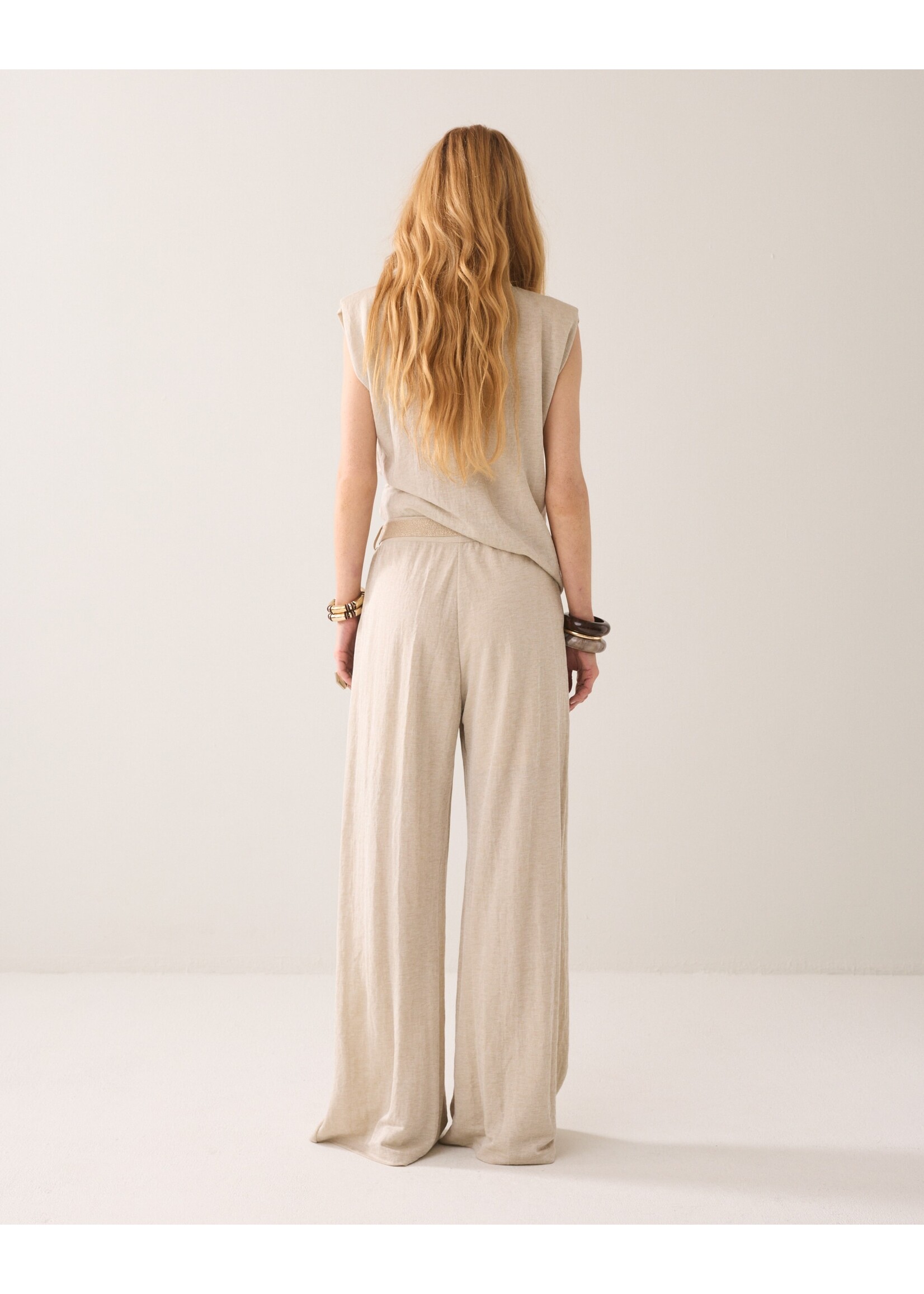 Summum Summum, Trouser Linen look, Pebble beige, Size: