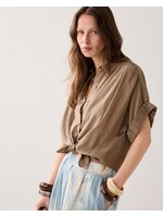 Summum Summum, Blouse short sleeves Viscose cotton, Dark clay, Size: