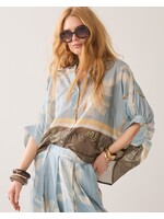 Summum Summum, Blouse Palmtree print, Glacier blue, Size: