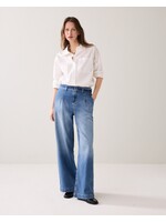 Summum Summum, Wide leg jeans dry cotton twill, Bleached denim, size:
