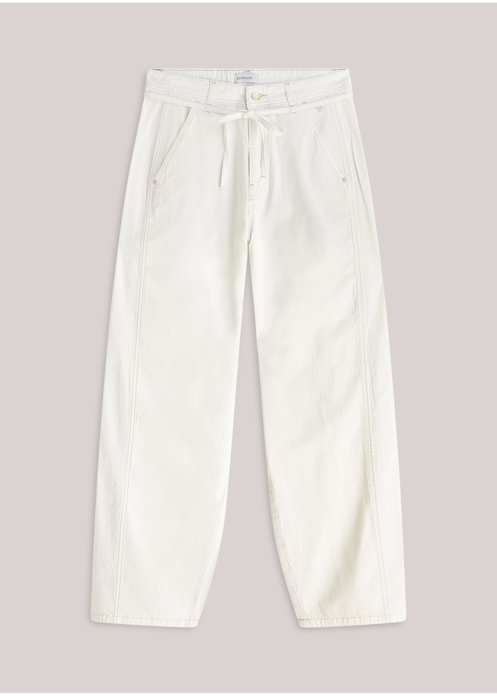 Summum Summum, Balloon pant Soft stretch canvas, Off white, Size: