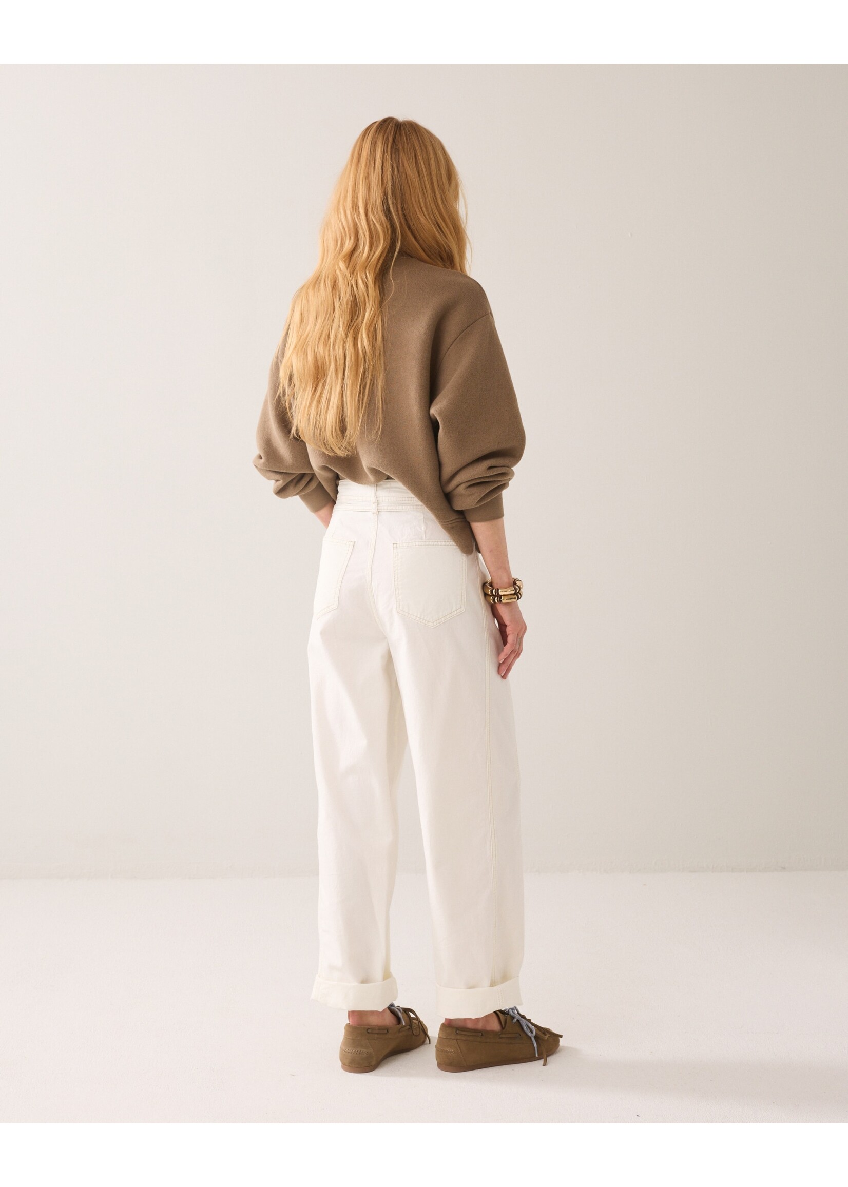 Summum Summum, Balloon pant Soft stretch canvas, Off white, Size: