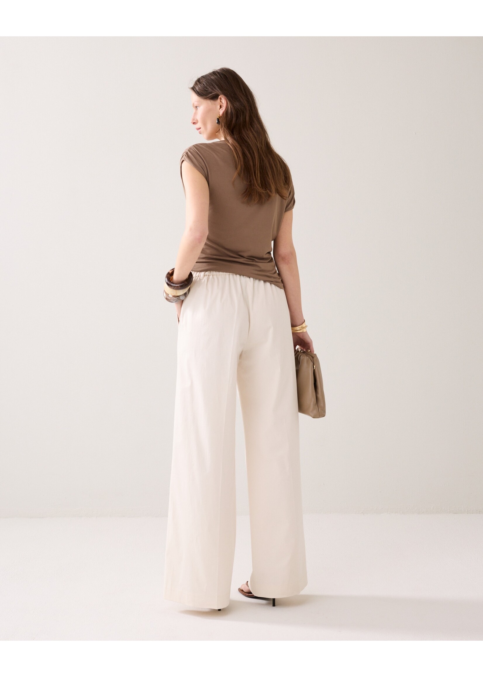 Summum Summum, Trousers long Cotton stretch, Off white, size: