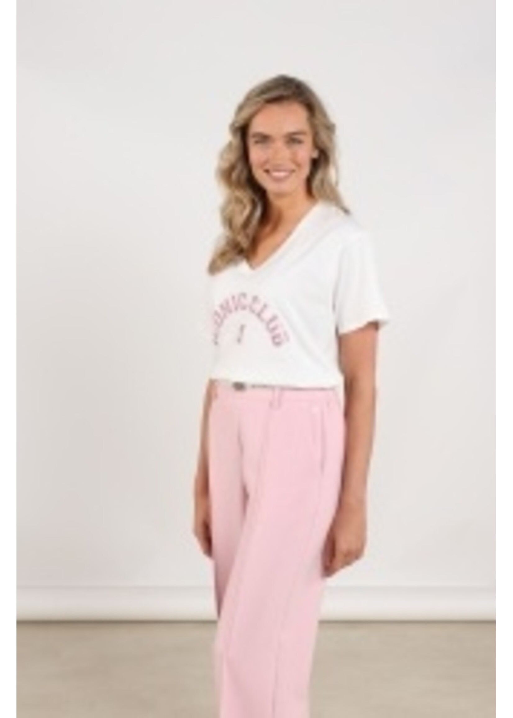 Nukus Nukus, Latte Shirt V-neck, Off white/blush, Size: