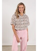 Nukus Nukus, Britt Blouse Print, Off white/Fango, Size: