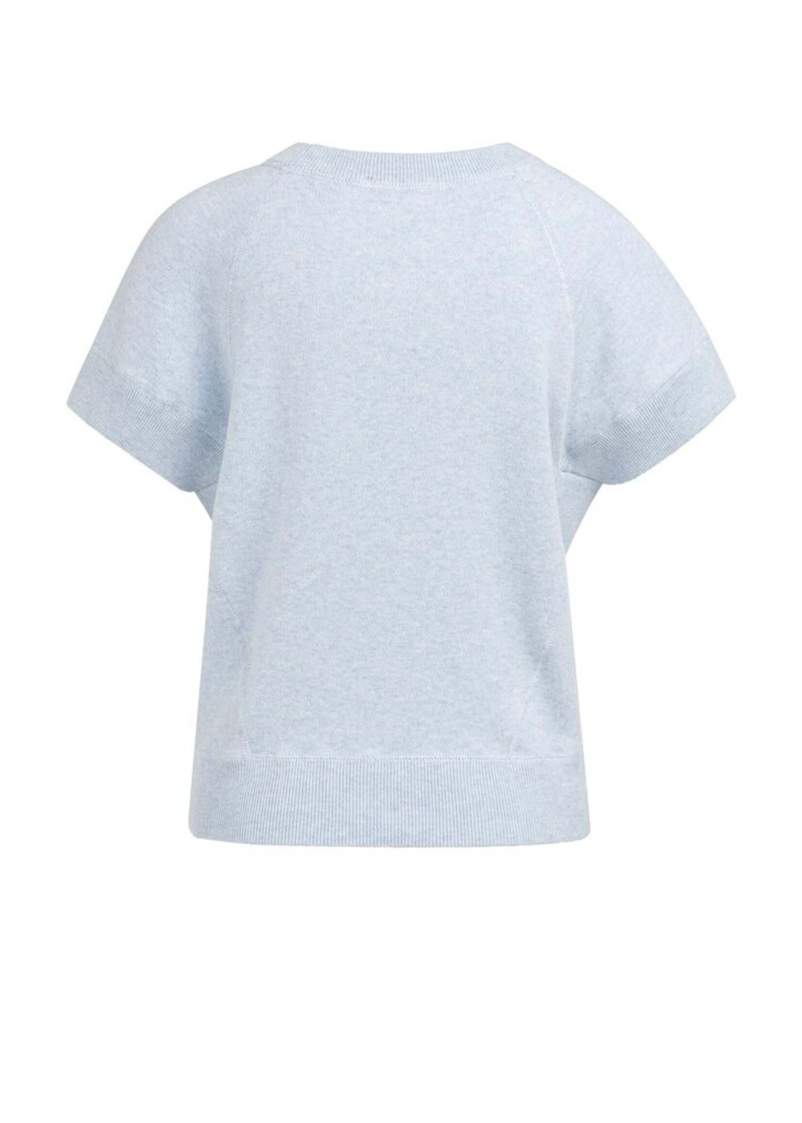 Yaya Yaya, Sweater met korte mouwen en naaddetails, Light blue mel, size: