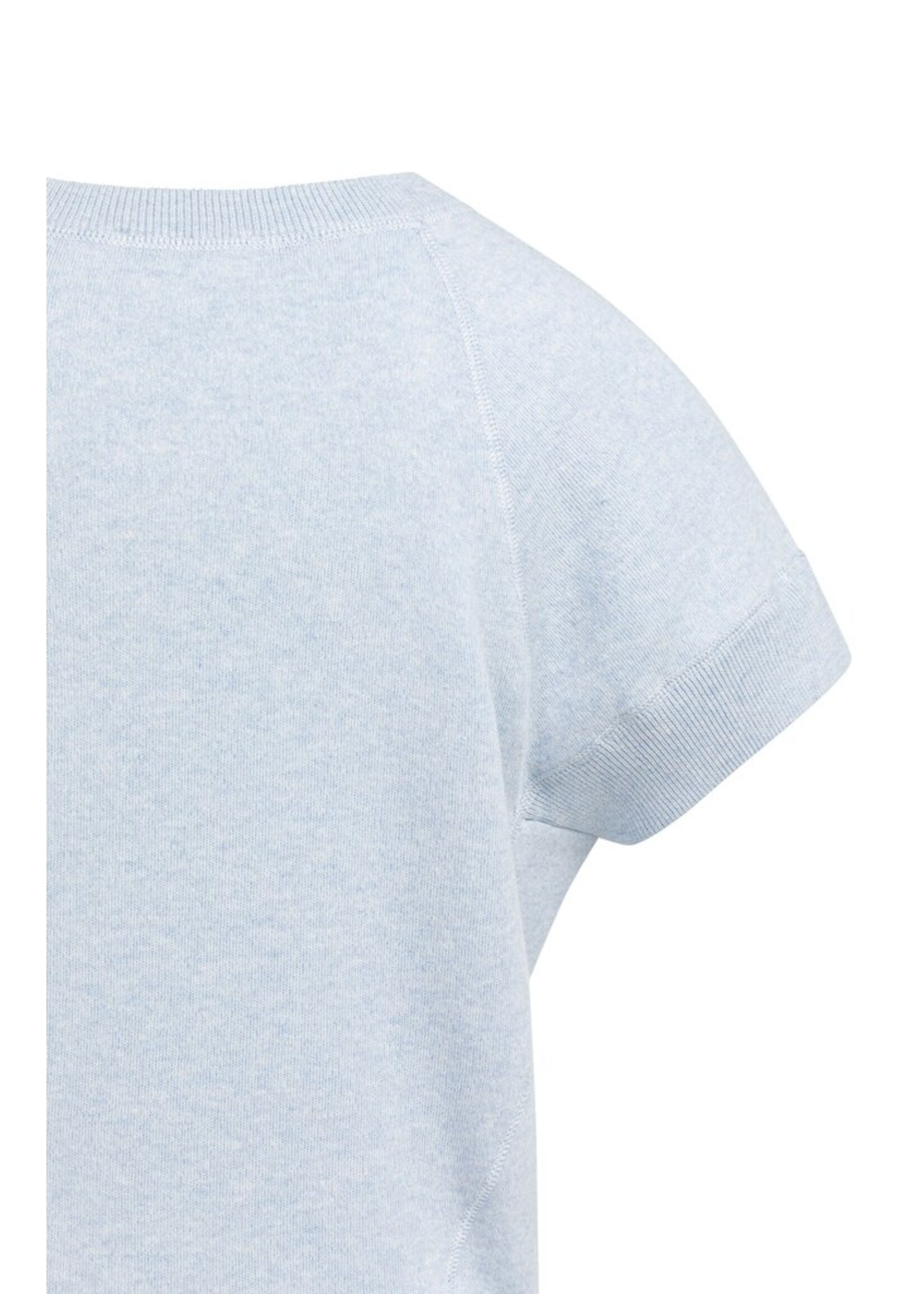 Yaya Yaya, Sweater met korte mouwen en naaddetails, Light blue mel, size: