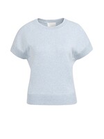 Yaya Yaya, Sweater met korte mouwen en naaddetails, Light blue mel, size: