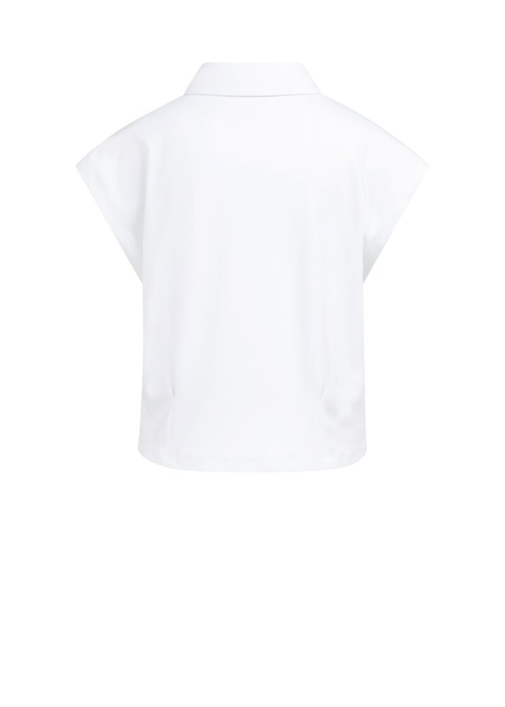 Yaya Yaya, Mouwloze jersey blouse met taillenaden, Pure white, size: