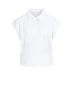 Yaya Yaya, Mouwloze jersey blouse met taillenaden, Pure white, size: