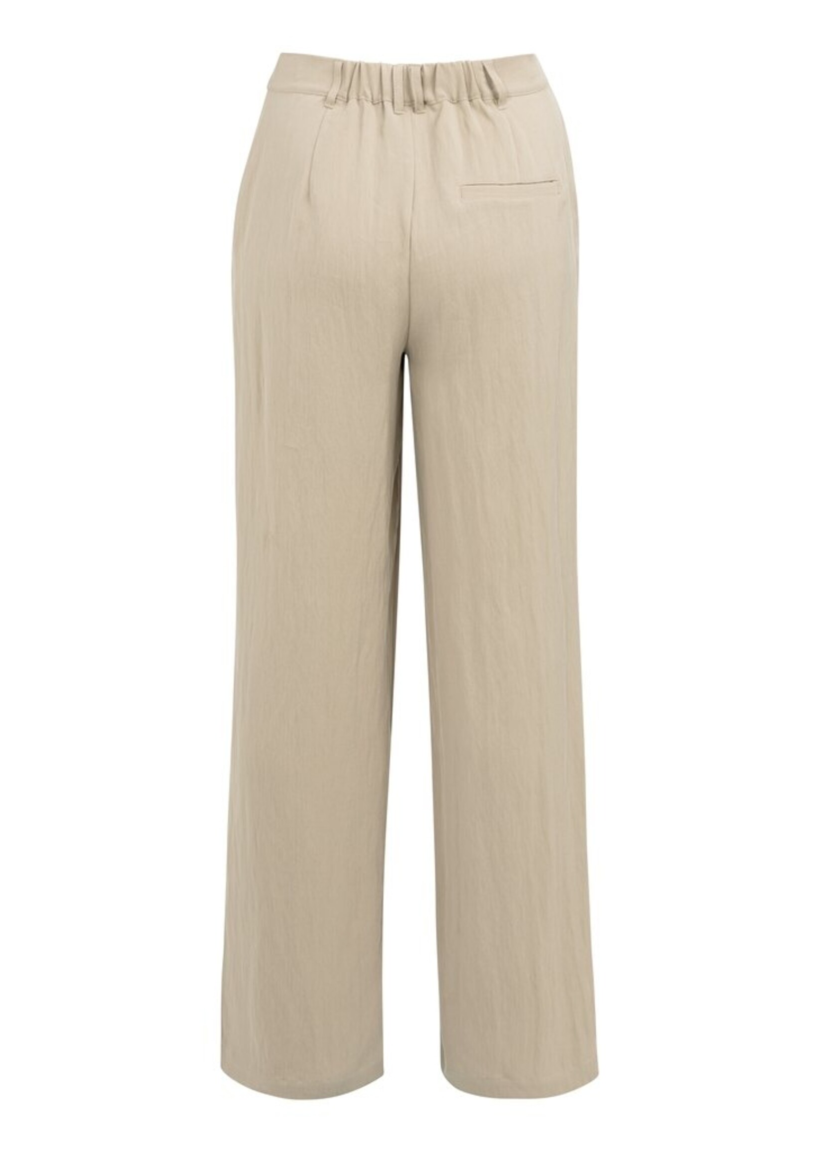 Yaya Yaya, Geweven broek met wijde pijpen en plooien, Crockery brown, Size: