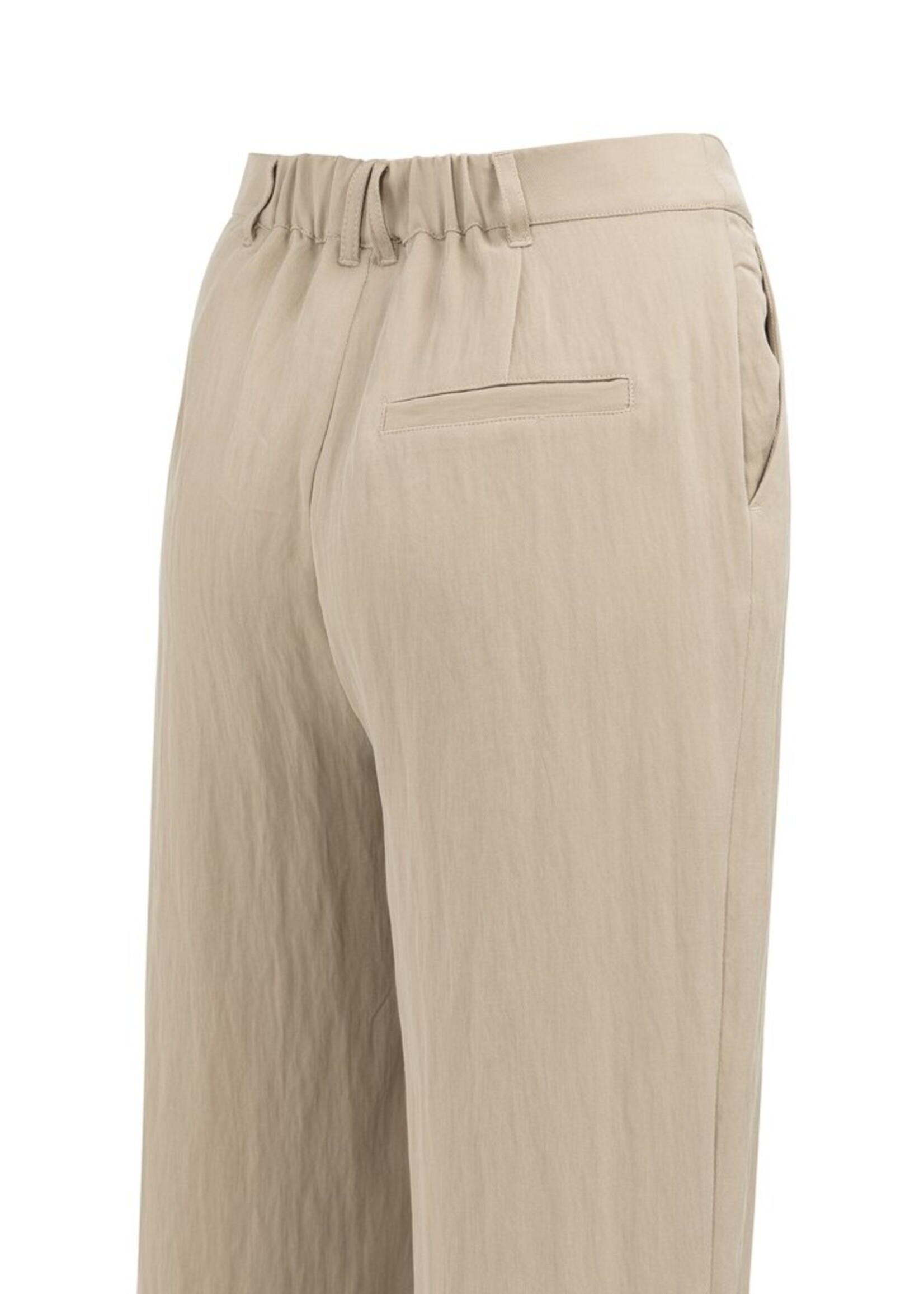 Yaya Yaya, Geweven broek met wijde pijpen en plooien, Crockery brown, Size: