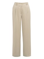 Yaya Yaya, Geweven broek met wijde pijpen en plooien, Crockery brown, Size: