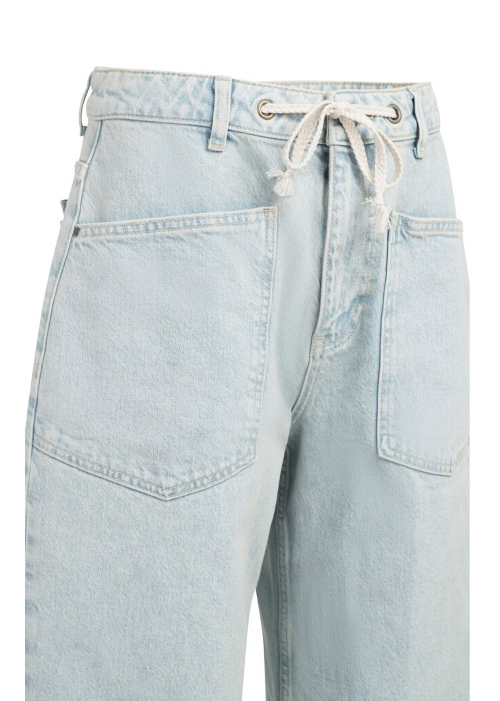 Yaya Yaya, Gekleurde denim met koordsluiting, light denim, Size: