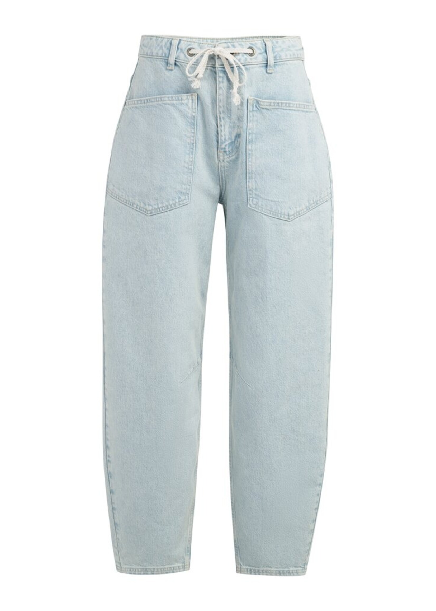 Yaya Yaya, Gekleurde denim met koordsluiting, light denim, Size: