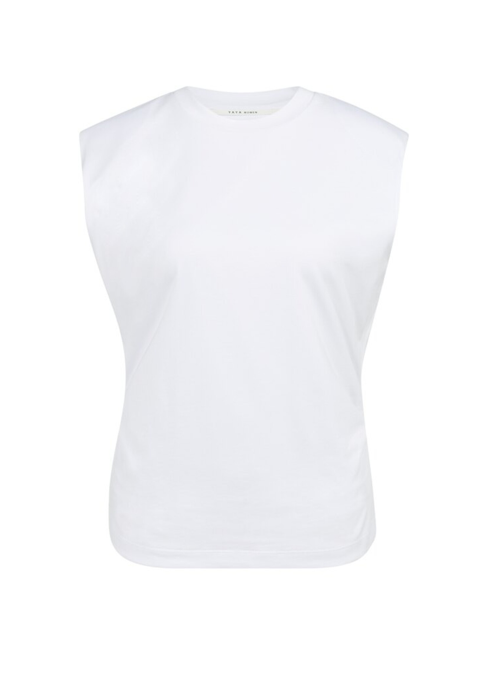 Yaya Yaya, Mouwloze top met geplooide zijnaden, Pure white, Size: