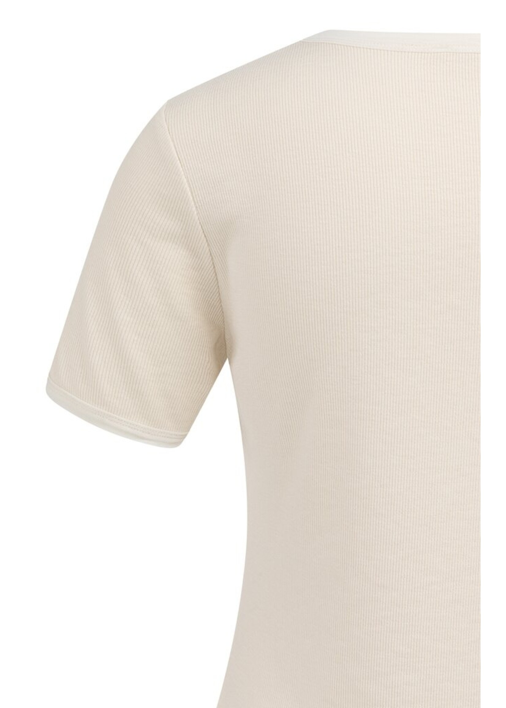 Yaya Yaya, T-shirt met mesh details, Creme beige, size: