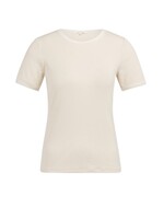 Yaya Yaya, T-shirt met mesh details, Creme beige, size: