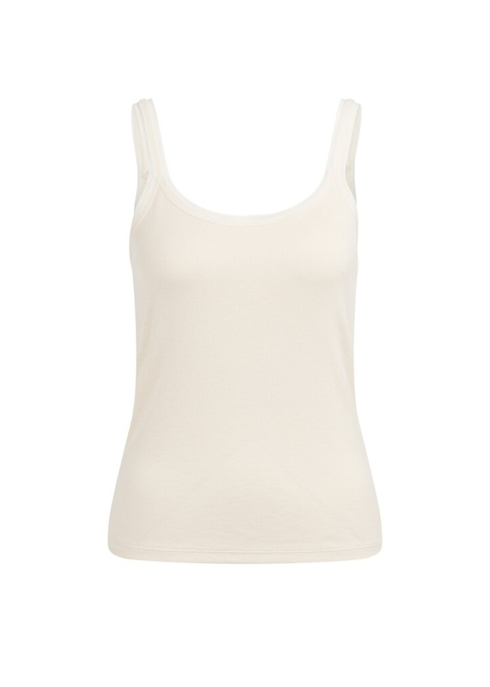 Yaya Yaya, Singlet met mesh afwerking, Creme beige, Size: