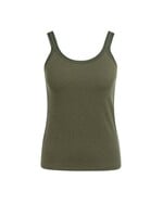 Yaya Yaya, Singlet met mesh afwerking, Army green, Size: