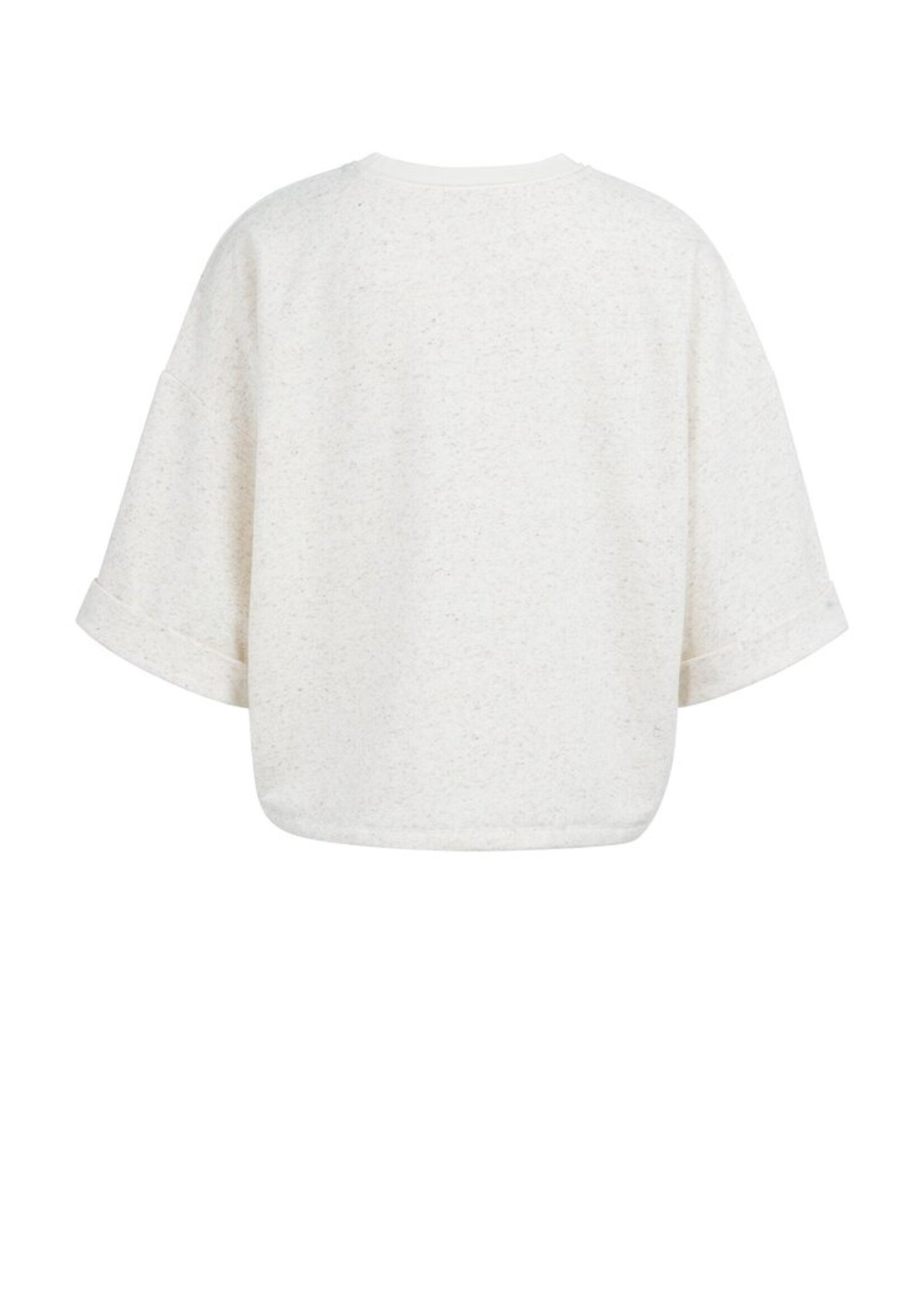 Yaya Yaya, Sweatshirt met omgeslagen mouwen en strikkoord, Ivory, Size: