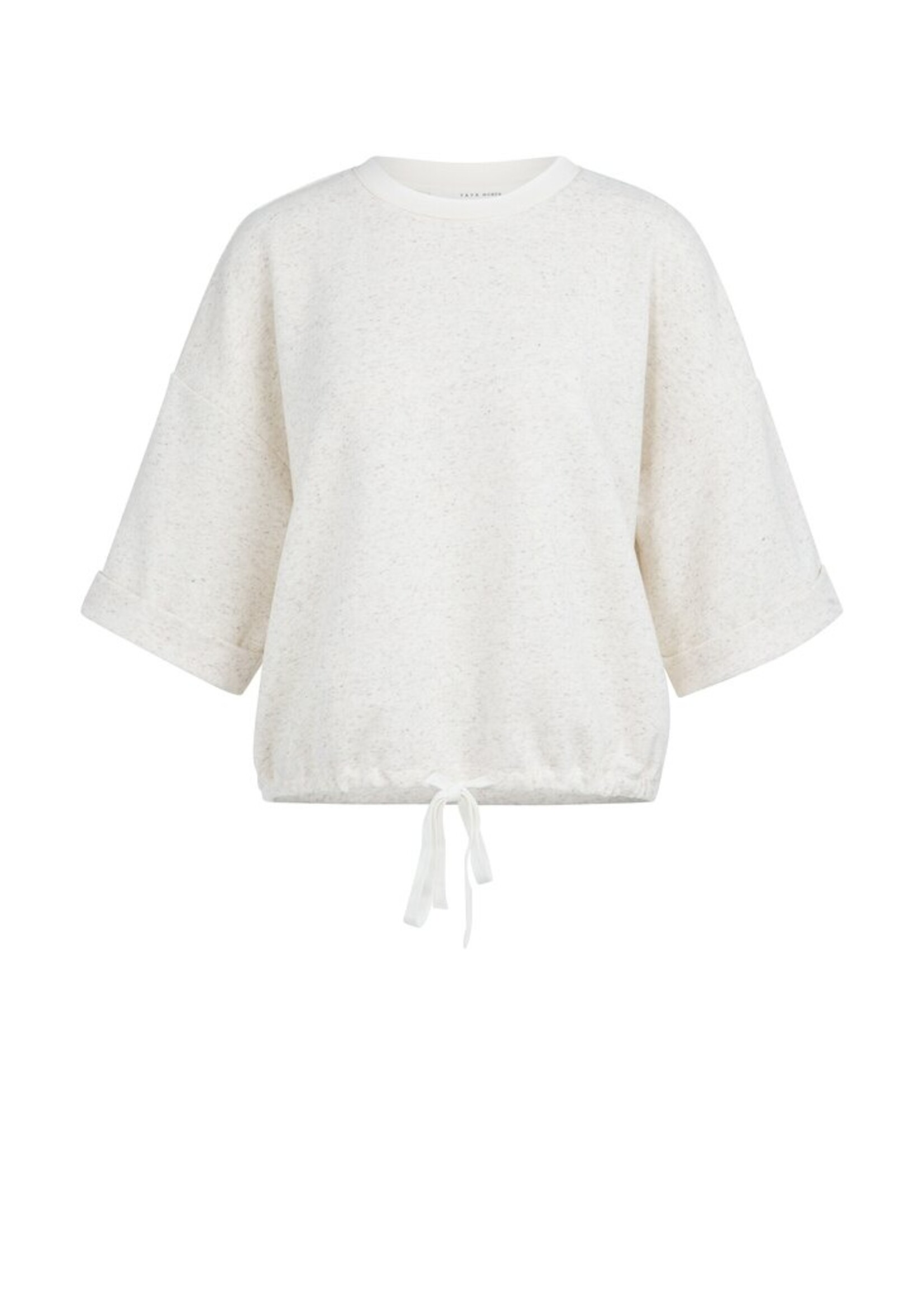 Yaya Yaya, Sweatshirt met omgeslagen mouwen en strikkoord, Ivory, Size: