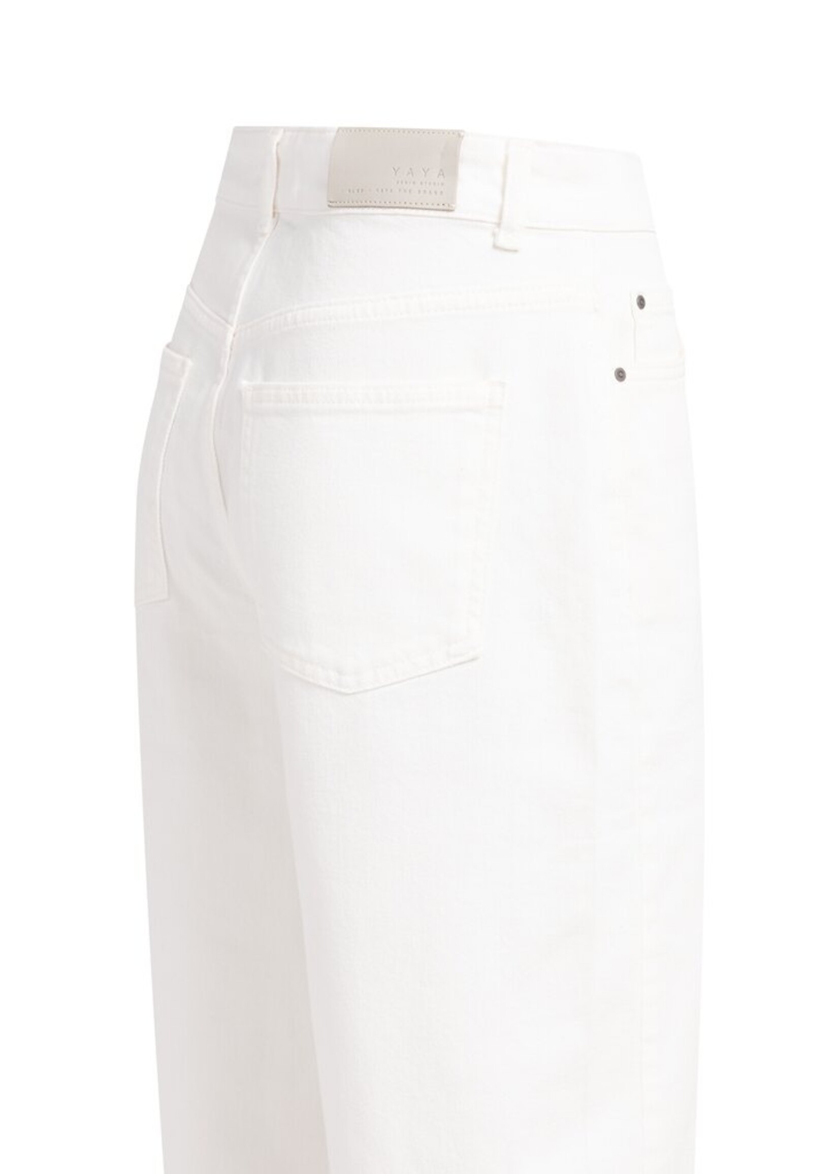 Yaya Yaya, Barrel jeans in lichte wassing, Off white denim, Size: